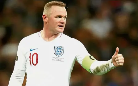  ?? — Reuters ?? End of the road: England’s Wayne Rooney gestures during the friendly match against the United States on Thursday.