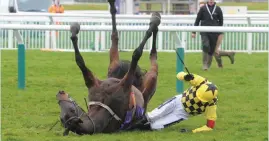  ?? GROSSICK RACING PHOTOGRAPH­Y ?? Our picture sequence shows Ruby Walsh’s fall from Al Boum Photo which ruled thejockey out of the remainder of the Cheltenham Festival