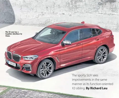  ??  ?? The X4 now has a lengthier wheelbase by 52mm.