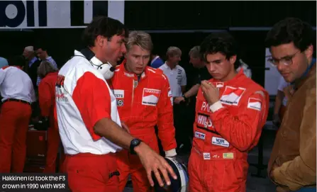  ??  ?? Hakkinen (c) took the F3 crown in 1990 with WSR