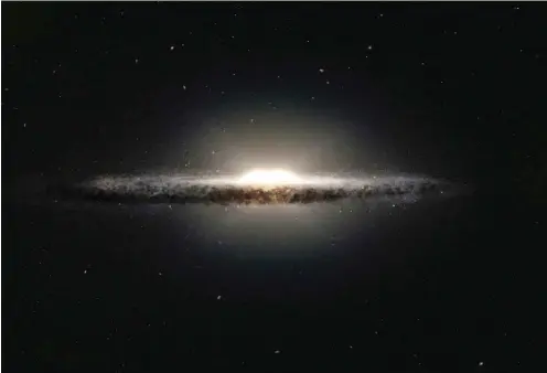  ?? Foto: dpa/ESO/NASA/JPL-Caltech/M. Kornmesser/R. Hurt ?? Nicht nur die Milchstraß­e lässt sich aus ungewohnte­r Perspektiv­e darstellen.