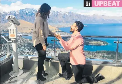  ?? Photos / Supplied ?? Duchein Okesene chose Queenstown as the setting for his proposal to partner Rosalyn.