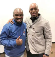  ??  ?? IAN Wright with Mihlali Baleka.