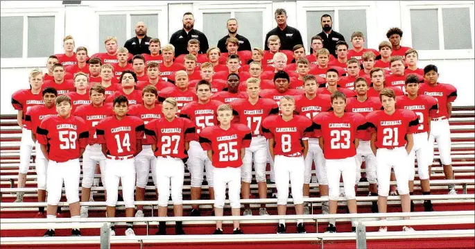  ??  ?? MARK HUMPHREY ENTERPRISE-LEADER Farmington Junior High football has a new head coach, Cody Napier, for 2018. The junior Cardinals will continue to test themselves against 7A junior high teams among opponents on the 2018 schedule.