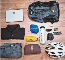  ??  ?? This is how Safwan packs his bag for his daily bike commute to work.
