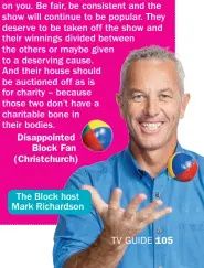  ??  ?? The Block host Mark Richardson