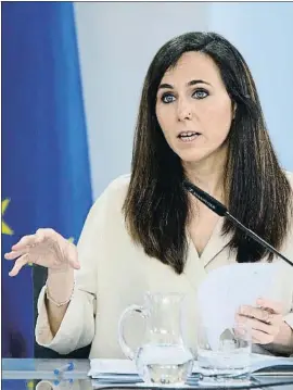  ?? EUROPA PRESS ?? La ministra Ione Belarra, ayer en rueda de prensa en la Moncloa