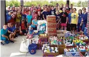  ?? Cy-Fair ISD ?? Salyards Middle School students and staff held a flood relief donation drive on April 22 that raised more than $5,200 in gift cards and eight truckloads of cleaning supplies for Cy-Hope.