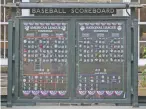  ?? CALLA KESSLER/NEW YORK TIMES ?? An old-fashioned scoreboard at the National Baseball Hall of Fame in Cooperstow­n, N.Y.