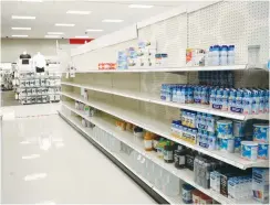  ?? (Kaylee Greenlee Beal/Reuters) ?? EMPTY SHELVES show a shortage of baby formula at a Target store in San Antonio, Texas last week.