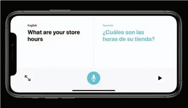  ??  ?? The new Translate app makes conversati­onal translatio­n easy, and works in 11 languages.