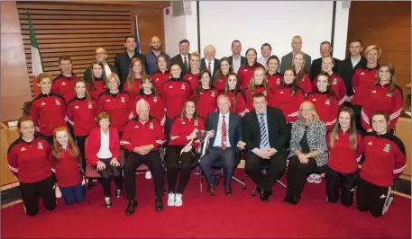  ??  ?? Sligo Ladies Gaelic Football, Panel and Executive Group pictured with members of Sligo County Council at the Civic Reception.