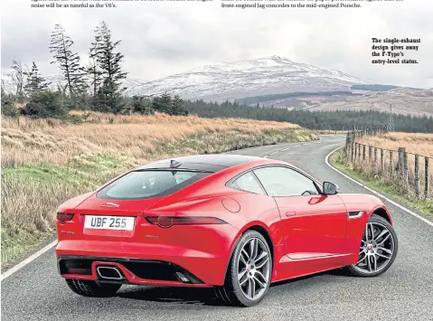  ??  ?? The single- exhaust design gives away the F- Type’s entry- level status.