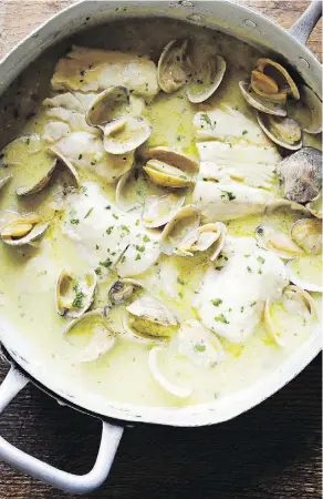  ?? PHOTOS: SIMON BAJADA ?? Hake and clams combine in a classic Basque dish. Marti Buckley suggests using cod or flounder if hake is difficult to find.