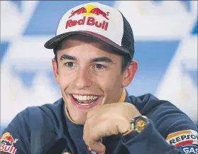  ?? FOTO: AP ?? Marc Márquez, durante la rueda de prensa previa al Gran Premio de Australia