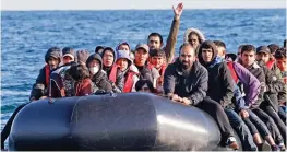  ?? ?? Uber for migrants: New ‘Taxi boat’ packed with passengers