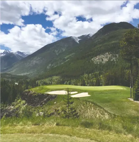  ?? WES GILBERTSON ?? Greywolf’s famous sixth hole, nicknamed Cliffhange­r, shown from a different angle — the new green tees introduced at the start of the 2020 season. The alteration­s lessen the yardage without altogether eliminatin­g the challenge of one of Canada’s must-play public courses.