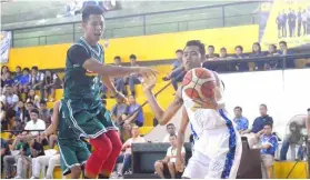  ?? (Henry Doble photo) ?? CSAV defeated IDC, 102-82, winning the PCCL regional eliminatio­n knockout game at the STI-West Negros University gym last week.