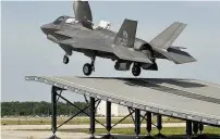  ??  ?? An F-35 Lightning takes off using the ski-junp ramp made by WFEL in Heaton Chapel