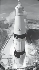  ?? AP ?? The rocket carrying the Apollo 11 crew launches from the Kennedy Space Center.