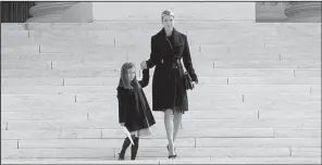  ?? AP/MOLLY RILEY ?? Ivanka Trump and her daughter, Arabella Kushner, leave the Supreme Court building in Washington after a visit Wednesday. In a Twitter post that included a photo, Ivanka said she was “grateful for the opportunit­y” to give Arabella a firsthand lesson...