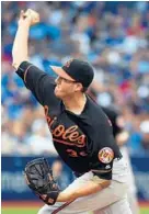  ?? JON BLACKER/ASSOCIATED PRESS ?? Orioles starter Kevin Gausman went just three innings and allowed three home runs (all in the first inning), both of which tied his season’s worst.