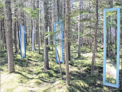  ?? ANDREW WATERMAN/SPECIAL TO THE TELEGRAM ?? These mirrors, installed at Mount Scio, will be the setting within which a choir will sing a new compositio­n on July 1.
