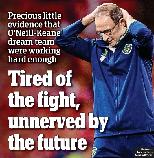  ??  ?? No tears: former boss Martin O’Neill