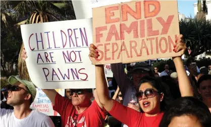  ?? Photograph: Eugene García/EPA ?? Protest against immigrant family separation­s in Los Angeles in June 2018.