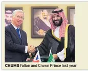  ??  ?? CHUMS Fallon and Crown Prince last year