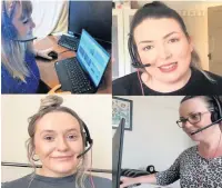  ??  ?? Some of the customer service team at Bridgend County Borough Council who have been working from home