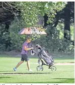  ??  ?? Life at a leisurely pace for King James VI Golf Club members in the clubhouse, top, and on the course.