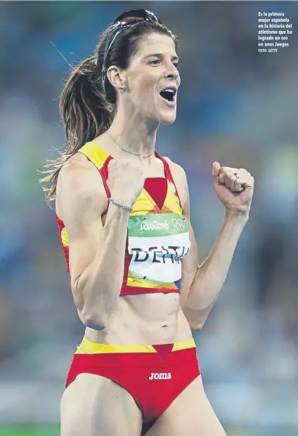  ?? FOTO: GETTY ?? Es la primera mujer española en la historia del atletismo que ha logrado un oro en unos Juegos