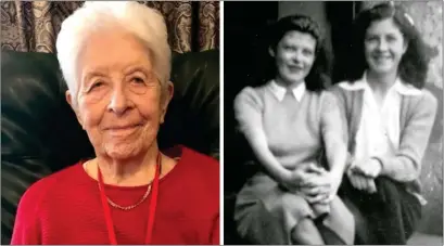  ?? ?? Lorna Graham, pictured left at Greenan Manor Care Home and right with her sister Anne