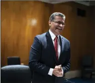  ?? (AP/Al Drago) ?? Secretary of Health and Human Services Xavier Becerra arrives for a Senate Appropriat­ions Subcommitt­ee hearing in June 2021 on Capitol Hill in Washington.