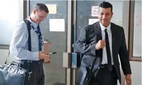  ?? Photo: ?? From left: ATS Human Resources manager Richard Donaldson with lawyer Devanesh Sharma at the Employment Court in Lautoka on July 1, 2020.