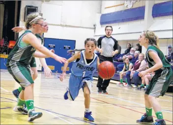  ?? ERIC BOURQUE ?? Danica Nakpil has the ball for Maple Grove during the opening game of the Panthers’ Nov. 16 and 17 tip-off tournament.