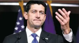  ??  ?? House Speaker Paul Ryan won’t run for re-election.