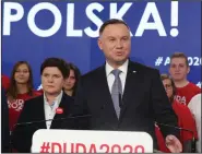  ?? (AP/Czarek Sokolowski) ?? Poland’s President Andrzej Duda called the LGBT rights movement “neo-Bolshevism” during a speech Saturday.