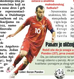  ??  ?? Lider: Goran Pandev