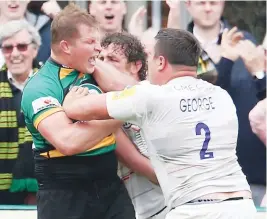  ??  ?? Costly: Hartley sent off for head-butting George in May 2015