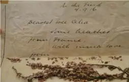  ??  ?? The flowers in Cantlie’s letters inspired the War Flowers exhibit, which also features the darker scents of war — whiffs of mud, mustard gas, ammonia and sweat.