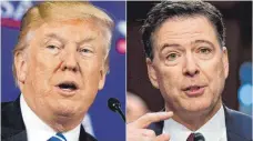  ?? FOTO: DPA ?? Gegenseiti­ge Vorwürfe: Donald Trump (links), James Comey.