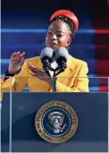  ?? ROBERT DEUTSCH/USA TODAY ?? Amanda Gorman, 22, reads her poem “The Hill We Climb” at the U.S. Capitol.