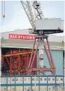  ??  ?? A total of eight ships will be built at BAE Systems’ yards on the Clyde.