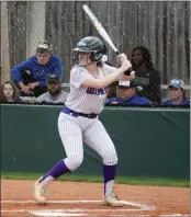  ?? ?? Sophomore Natalie Hurley goes up to bat against the Wampus Cats.
