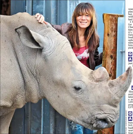  ??  ?? UNDER THREAT: Anna Ryder Richardson’s wildlife park in Wales costs £400,000 a year to run, plus the wages of staff