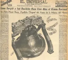  ??  ?? Parte de un especial de este diario por los 100 años de la creación del Himno Nacional, en septiembre de 1954, entonces se publicaron las estrofas completas.