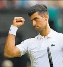  ?? Alastair Grant Associated Press ?? NOVAK DJOKOVIC on his way to another Wimbledon victory Wednesday.