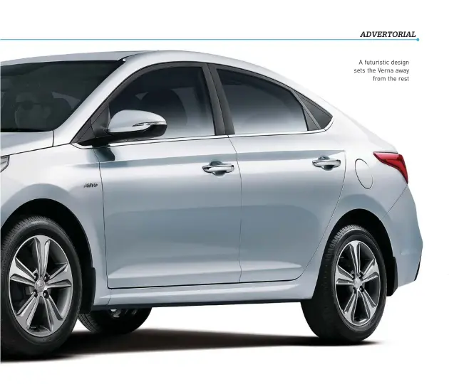  ??  ?? A futuristic design sets the Verna away
from the rest